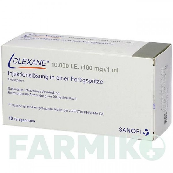 КЛЕКСАН (CLEXANE) 10000 МО 100 мг/мл розчин 10 шт - Еноксапарин KOHLPHARMA