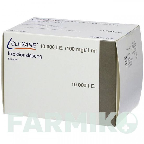 КЛЕКСАН (CLEXANE) 10000 МЕ 100 мг/мл раствор 24 шт - Эноксапарин KOHLPHARMA