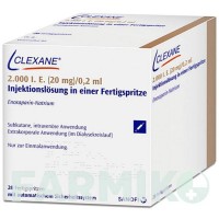 КЛЕКСАН (CLEXANE) 2000 МО 20 мг/0,2 мл розчин 20 шт - Еноксапарин SANOFI