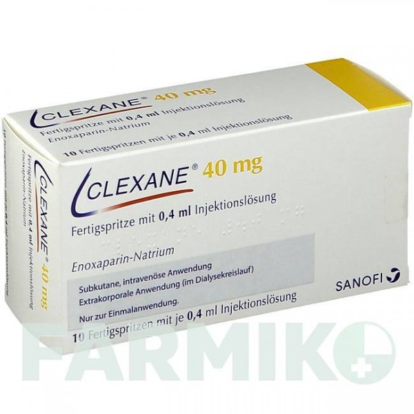 КЛЕКСАН (CLEXANE) 4000 МЕ 40 мг/0,4 мл раствор 10 шт - Эноксапарин BB FARMA
