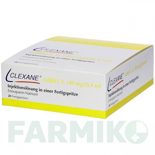КЛЕКСАН (CLEXANE) 4000 МЕ 40 мг/0,4 мл раствор 20 шт - Эноксапарин CC PHARMA