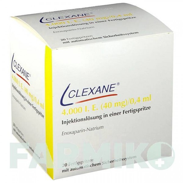 КЛЕКСАН (CLEXANE) 4000 МО 40 мг/0,4 мл розчин 50 шт - Еноксапарин CC PHARMA