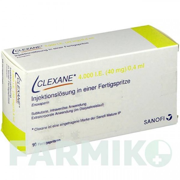 КЛЕКСАН (CLEXANE) 4000 МЕ 40 мг/0,4 мл раствор 10 шт - Эноксапарин KOHLPHARMA