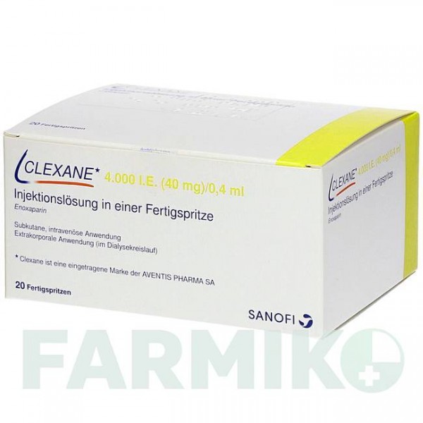 КЛЕКСАН (CLEXANE) 4000 МО 40 мг/0,4 мл розчин 50 шт - Еноксапарин KOHLPHARMA
