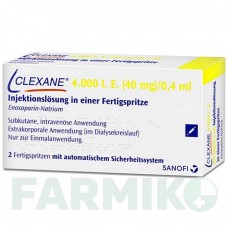 КЛЕКСАН (CLEXANE) 4000 МО 40 мг/0,4 мл розчин 2 шт - Еноксапарин SANOFI