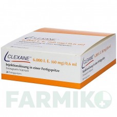 КЛЕКСАН (CLEXANE) 6000 МО 60 мг/0,6 мл розчин 20 шт - Еноксапарин CC PHARMA
