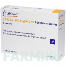 КЛЕКСАН (CLEXANE) 6000 МЕ 60 мг/0,6 мл раствор 24 шт - Эноксапарин DOCPHARM