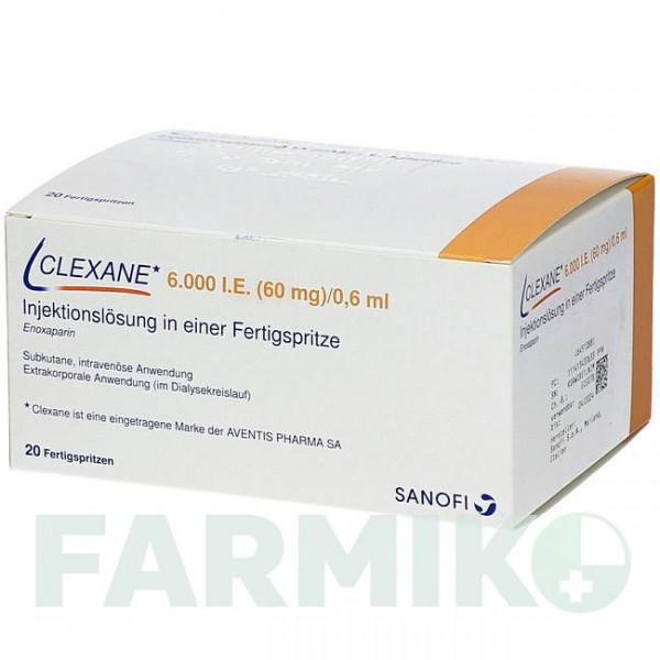 КЛЕКСАН (CLEXANE) 6000 МО 60 мг/0,6 мл розчин 24 шт - Еноксапарин KOHLPHARMA