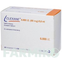 КЛЕКСАН (CLEXANE) 6000 МЕ 60 мг/0,6 мл раствор 10 шт - Эноксапарин ORIFARM