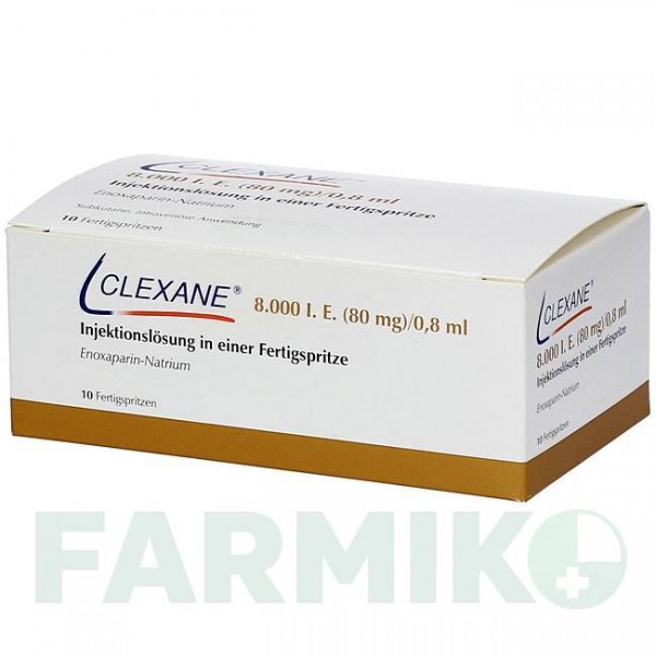 КЛЕКСАН (CLEXANE) 8000 МЕ 80 мг/0,8 мл раствор 10 шт - Эноксапарин CC PHARMA