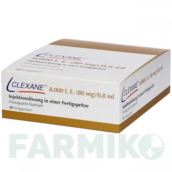 КЛЕКСАН (CLEXANE) 8000 МЕ 80 мг/0,8 мл раствор 20 шт - Эноксапарин CC PHARMA