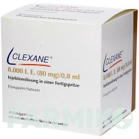 КЛЕКСАН (CLEXANE) 8000 МО 80 мг/0,8 мл розчин 20 шт - Еноксапарин CC PHARMA