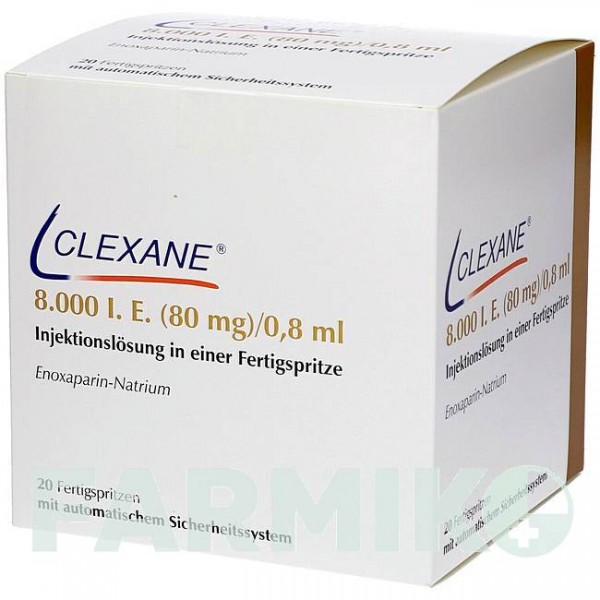 КЛЕКСАН (CLEXANE) 8000 МЕ 80 мг/0,8 мл раствор 20 шт - Эноксапарин CC PHARMA
