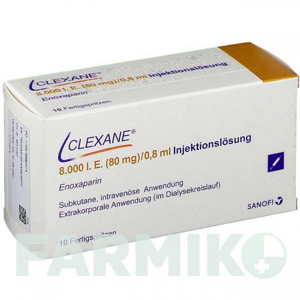 КЛЕКСАН (CLEXANE) 8000 МЕ 80 мг/0,8 мл раствор 10 шт - Эноксапарин DOCPHARM