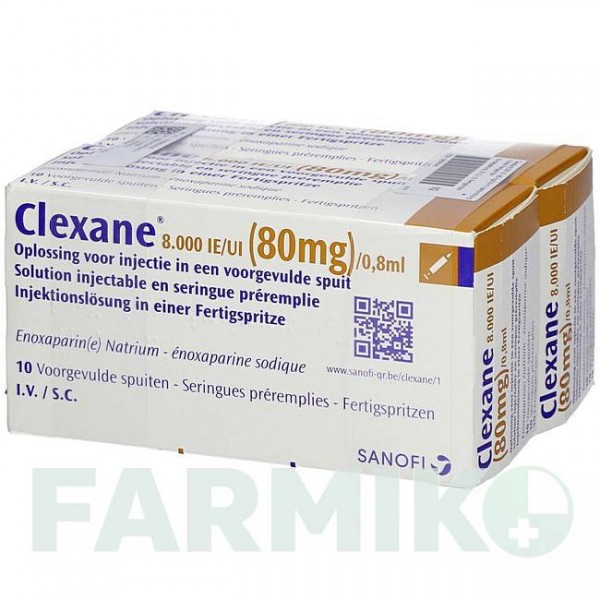 КЛЕКСАН (CLEXANE) 8000 МЕ 80 мг/0,8 мл раствор 20 шт - Эноксапарин DOCPHARM