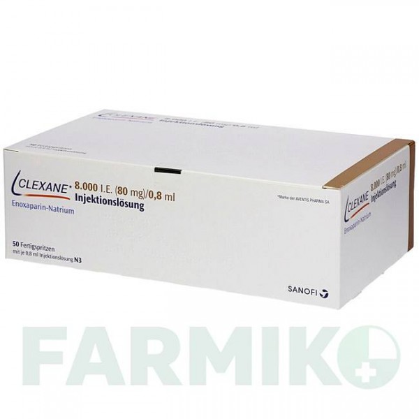 КЛЕКСАН (CLEXANE) 8000 МО 80 мг/0,8 мл розчин 50 шт - Еноксапарин EMRA-MED