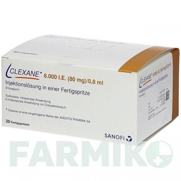 КЛЕКСАН (CLEXANE) 8000 МО 80 мг/0,8 мл розчин 20 шт - Еноксапарин KOHLPHARMA