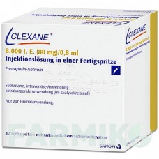 КЛЕКСАН (CLEXANE) 8000 МО 80 мг/0,8 мл розчин 12 шт - Еноксапарин SANOFI