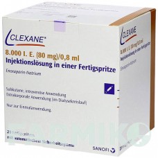 КЛЕКСАН (CLEXANE) 8000 МО 80 мг/0,8 мл розчин 20 шт - Еноксапарин SANOFI
