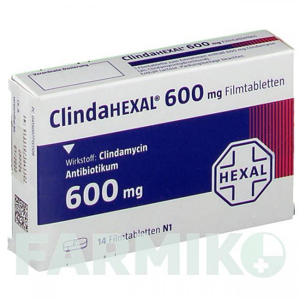 КЛІНДАГЕКСАЛ (CLINDAHEXAL) 600 мг таблетки 14 шт - Кліндаміцин HEXAL