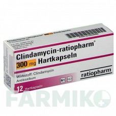 КЛИНДАМИЦИН (CLINDAMYCIN) 300 мг капсулы 12 шт - Клиндамицин RATIOPHARM