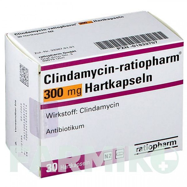 КЛИНДАМИЦИН (CLINDAMYCIN) 300 мг капсулы 30 шт - Клиндамицин RATIOPHARM