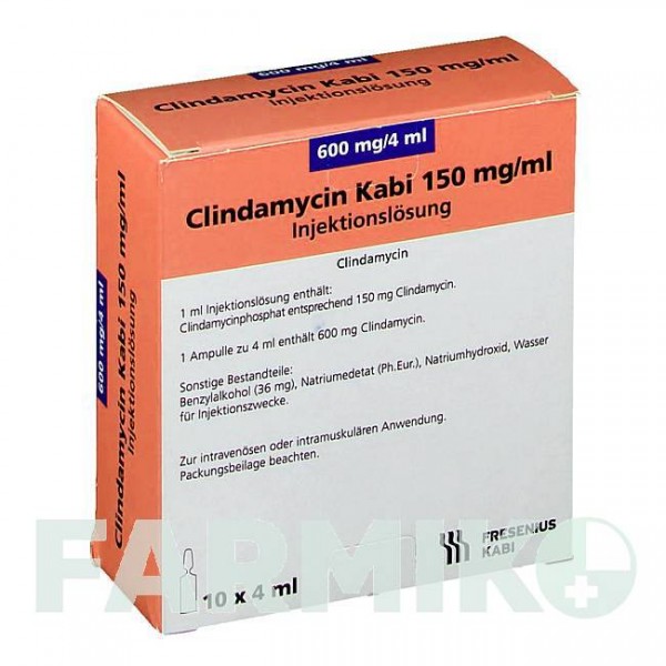КЛІНДАМІЦИН (CLINDAMYCIN) 600 мг/4 мл розчин 10 шт - Кліндаміцин FRESENIUS