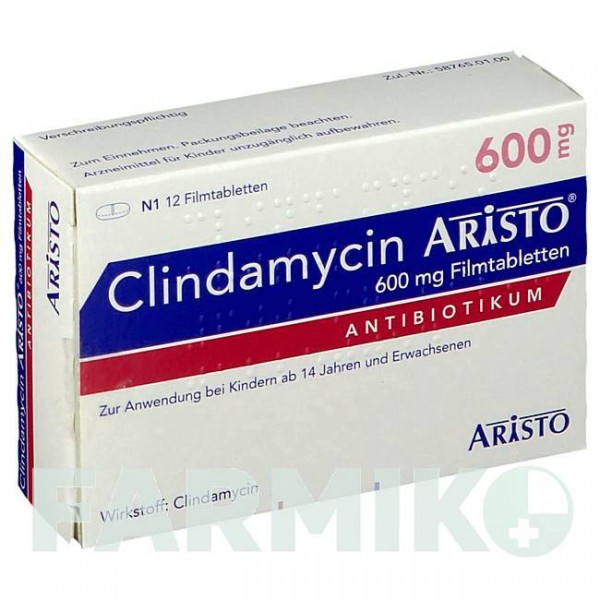 КЛІНДАМІЦИН (CLINDAMYCIN) 600 мг таблетки 12 шт - Кліндаміцин ARISTO PHARMA