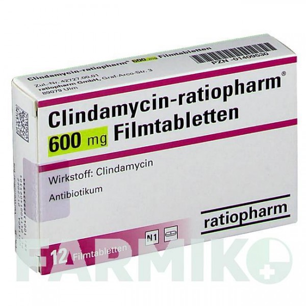 КЛІНДАМІЦИН (CLINDAMYCIN) 600 мг таблетки 12 шт - Кліндаміцин RATIOPHARM