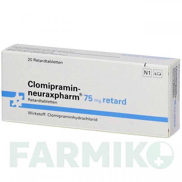 КЛОМІПРАМІН (CLOMIPRAMIN) 75 таблетки 20 шт - Кломіпрамін NEURAXPHARM