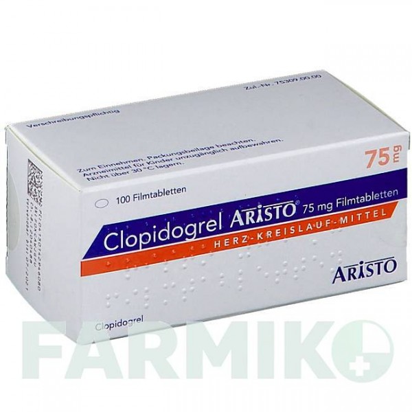 КЛОПИДОГРЕЛЬ (CLOPIDOGREL) 75 мг таблетки 100 шт - Клопидогрел ARISTO PHARMA