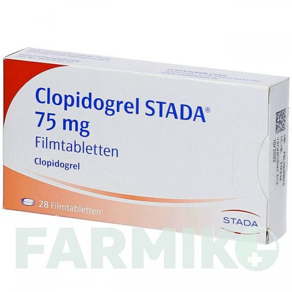 КЛОПИДОГРЕЛЬ (CLOPIDOGREL) 75 мг таблетки 28 шт - Клопидогрел STADAPHARM