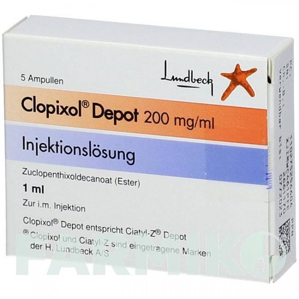 КЛОПІКСОЛ (CLOPIXOL) 200 мг/мл розчин 5x1 шт - Зуклопентиксол KOHLPHARMA