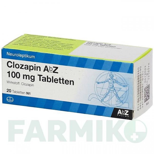 КЛОЗАПІН (CLOZAPIN) 100 мг таблетки 20 шт - Клозапін ABZ PHARMA