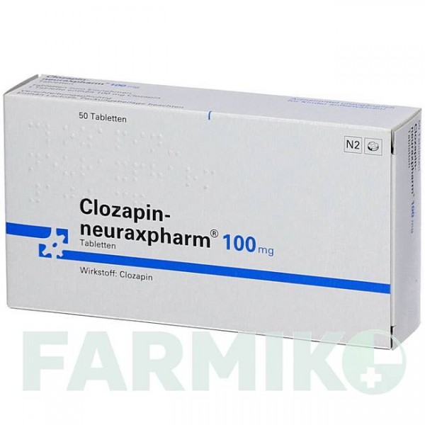 КЛОЗАПІН (CLOZAPIN) 100 мг таблетки 50 шт - Клозапін NEURAXPHARM