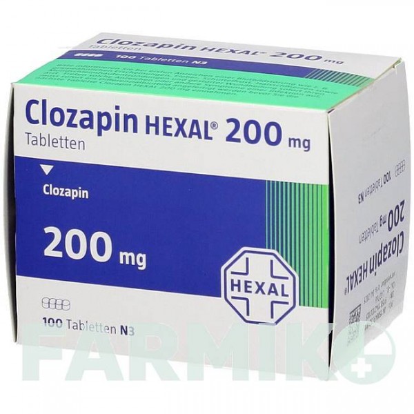 КЛОЗАПІН (CLOZAPIN) 200 мг таблетки 20 шт - Клозапін HEXAL