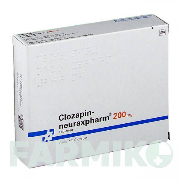 КЛОЗАПІН (CLOZAPIN) 200 мг таблетки 20 шт - Клозапін NEURAXPHARM