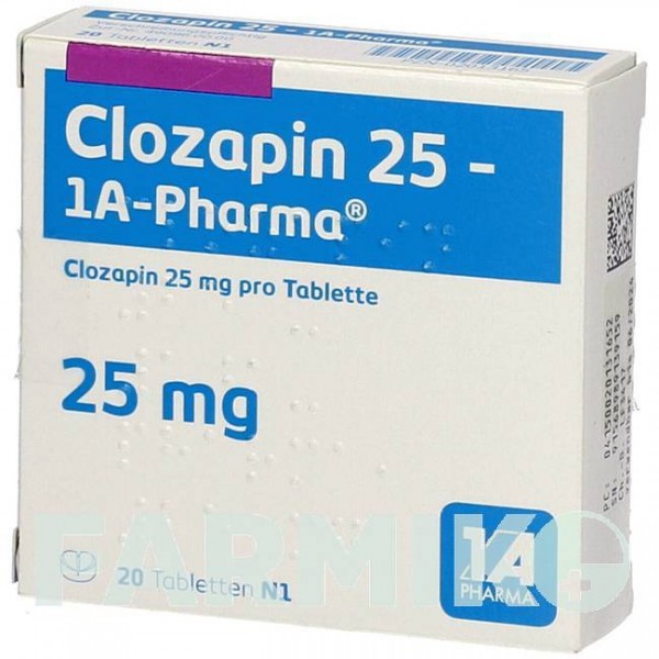 КЛОЗАПИН (CLOZAPIN) 25 таблетки 20 шт - Клозапин 1 A PHARMA