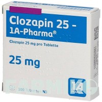 КЛОЗАПИН (CLOZAPIN) 25 таблетки 100 шт - Клозапин 1 A PHARMA