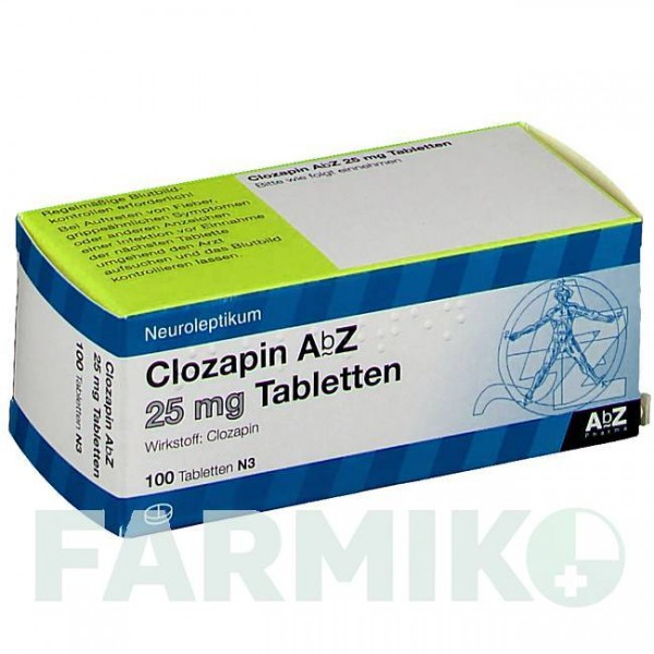 КЛОЗАПІН (CLOZAPIN) 25 мг таблетки 100 шт - Клозапін ABZ PHARMA