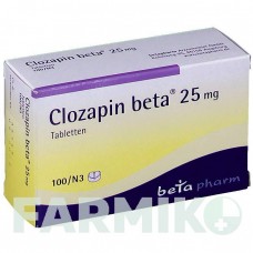 КЛОЗАПІН (CLOZAPIN) 25 мг таблетки 100 шт - Клозапін BETAPHARM