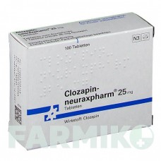 КЛОЗАПІН (CLOZAPIN) 25 мг таблетки 20 шт - Клозапін NEURAXPHARM