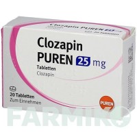 КЛОЗАПІН (CLOZAPIN) 25 мг таблетки 20 шт - Клозапін PUREN PHARMA