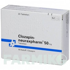 КЛОЗАПІН (CLOZAPIN) 50 мг таблетки 20 шт - Клозапін NEURAXPHARM