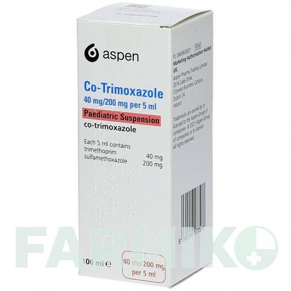 КО ТРИМОКСАЗОЛ (CO TRIMOXAZOLE) 40 мг/200 мг 5 мл суспезия 100 мл - Активные вещества ASPEN