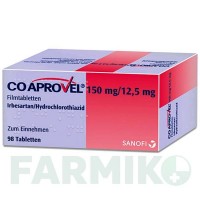 КОАПРОВЕЛЬ (COAPROVEL) 150 мг/12,5 мг таблетки 98 шт - Ірбесартан, Гідрохлоротіазид SANOFI