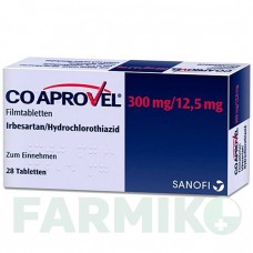 КОАПРОВЕЛЬ (COAPROVEL) 300 мг/12,5 мг таблетки 28 шт - Ірбесартан, Гідрохлоротіазид SANOFI