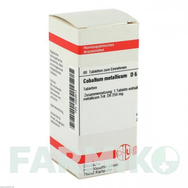 КОБАЛЬТУМ МЕТАЛЛИКУМ (COBALTUM METALLICUM) D 6 таблетки 80 шт - Гомеопатия DHU