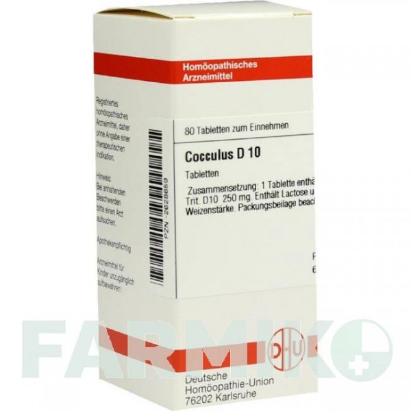 КОККУЛЮС (COCCULUS) D 10 таблетки 80 шт - Гомеопатия DHU