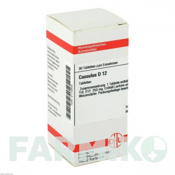 КОККУЛЮС (COCCULUS) D 12 таблетки 80 шт - Гомеопатия DHU